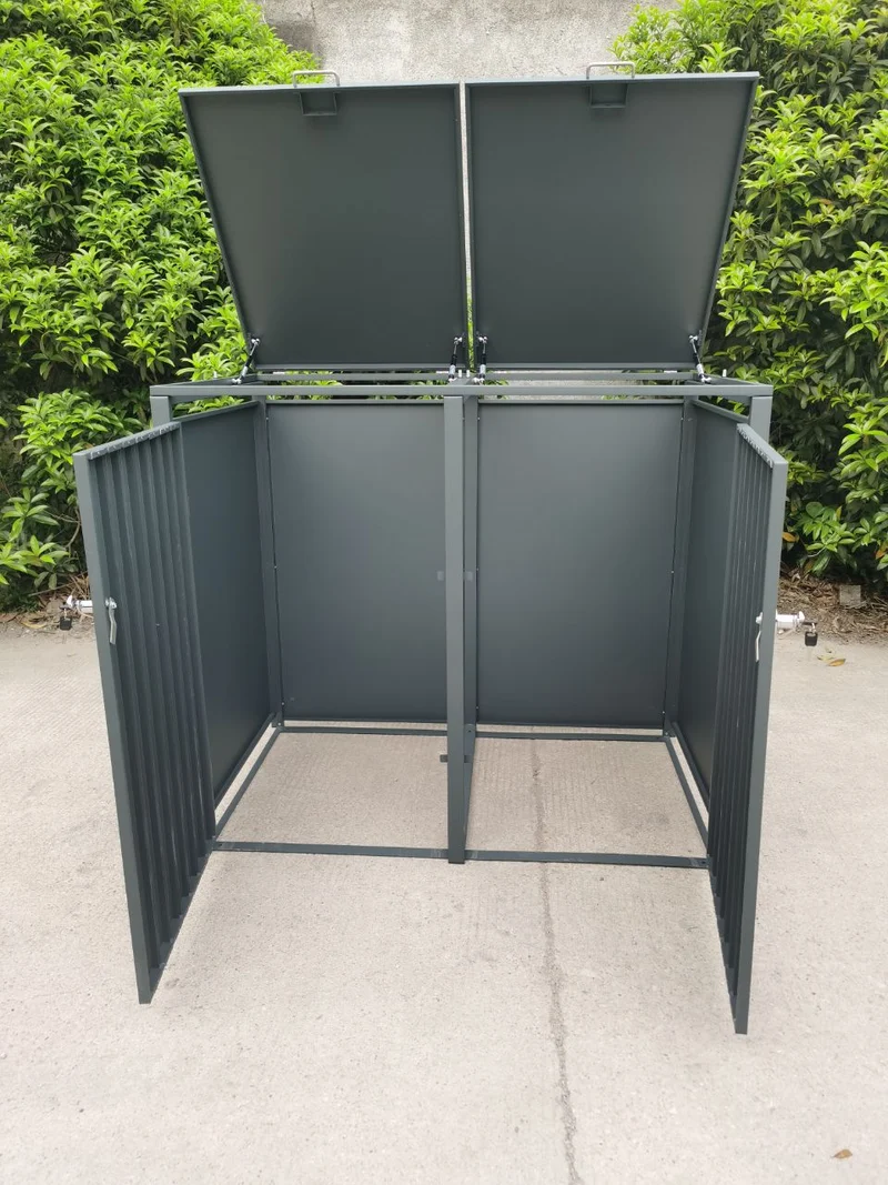 BOSCO Mülltonnenbox-Nussbaum Optik, 3er Modell