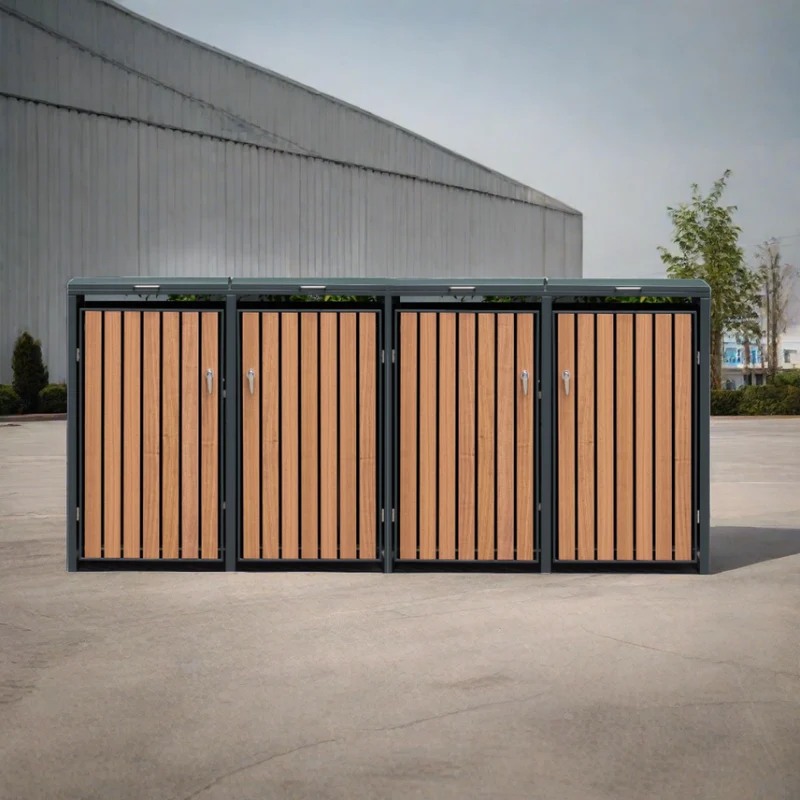 BOSCO Mülltonnenbox-Nussbaum Optik, 4er Modell