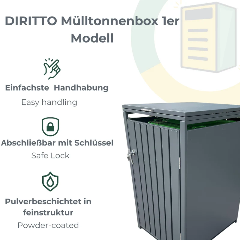 DIRITTO Mülltonnenbox 1er Modell