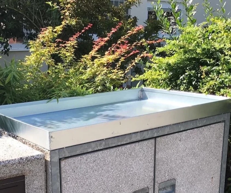 Pflanzwanne auf Maß Sonderanfertigung - Zink (Mülltonnenbox nicht enthalten)