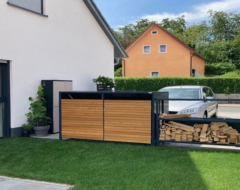 Fahrradbox für 2 Fahrräder/ Allzweckbox mit Holztüren