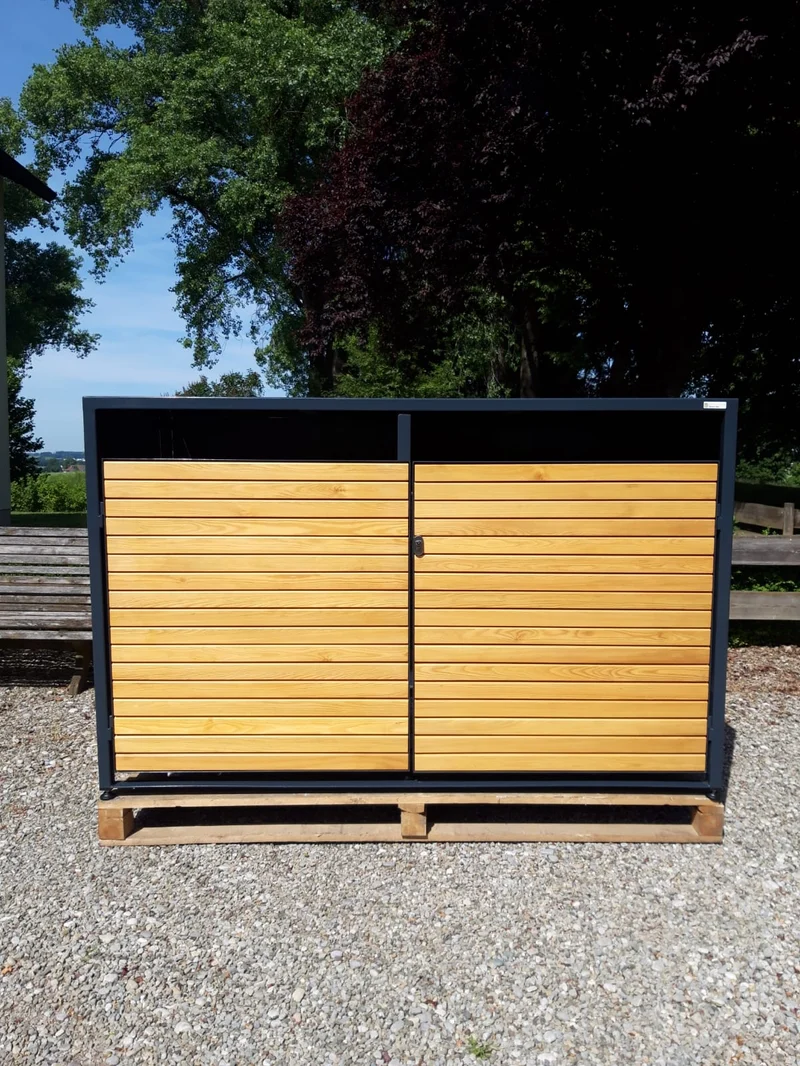 Fahrradbox für 2 Fahrräder/ Allzweckbox mit Holztüren