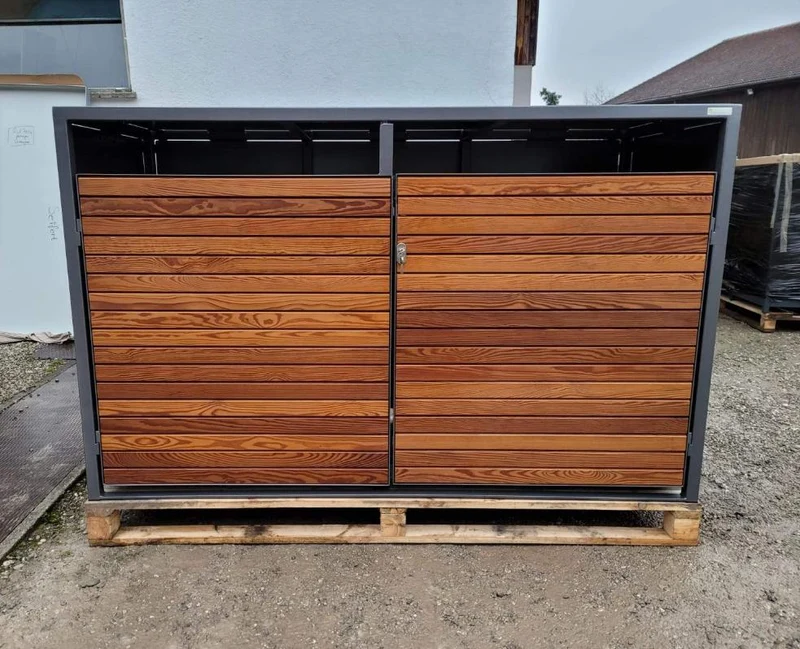 Fahrradbox für 2 Fahrräder/ Allzweckbox mit Holztüren