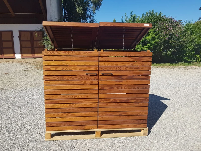 PREMIUM Edle 2er Holzbox mit Klappdach