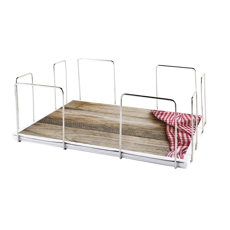 DISTRIBUTEUR SETS DE TABLE 45,5x33,5x15 CM ARGENTE FIL METALLIQUE - vendu par 1 unités (Prix unitaire = 20,8 euros)