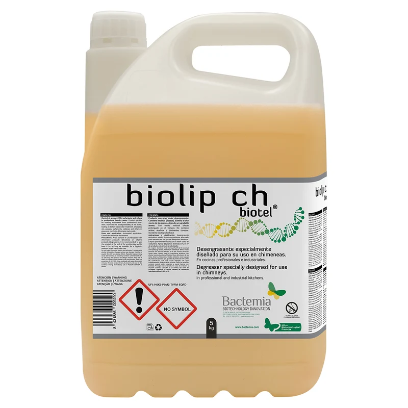 Biolip CH - Dégraissant enzymatique pour conduit de hotte de cuisine - Bidon de 5 kg