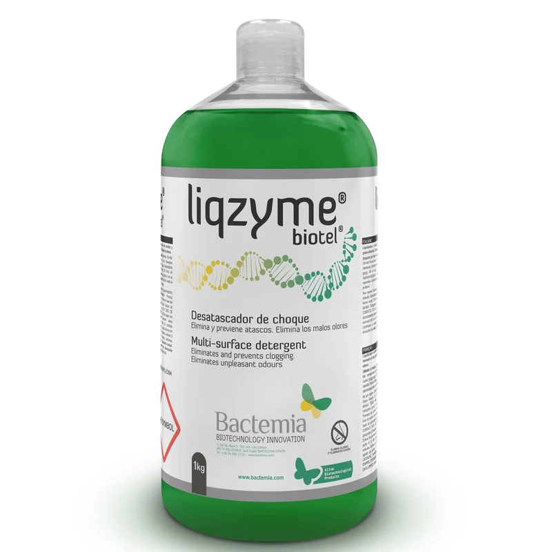 Liqzyme - Solution biotechnologique pour siphons, canalisations et bacs à graisses - Bouteille de 1 kg