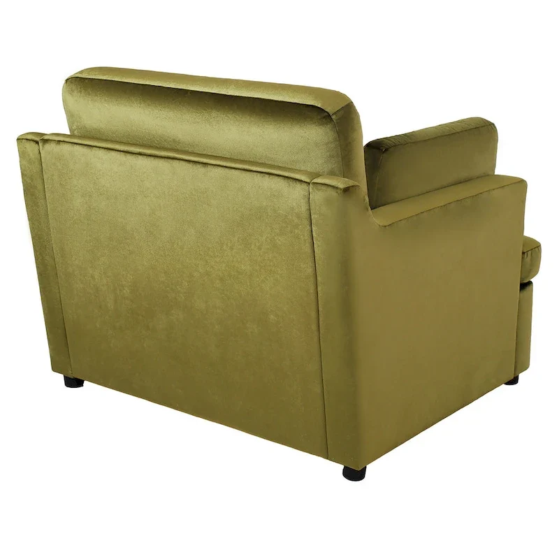 Green Modern 37 Accent chair with Plastic Legs and Pillows for Living Room