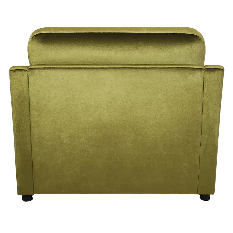 Green Modern 37 Accent chair with Plastic Legs and Pillows for Living Room
