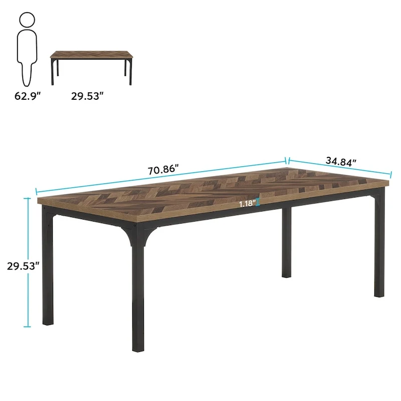 70.8 Inch Executive Desk, Large Office Computer Desk