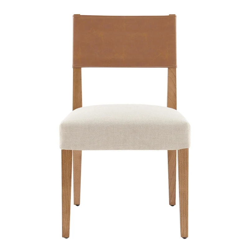 Kylo Faux Leather/ Linen Dining Side Chair, (Set of 2)