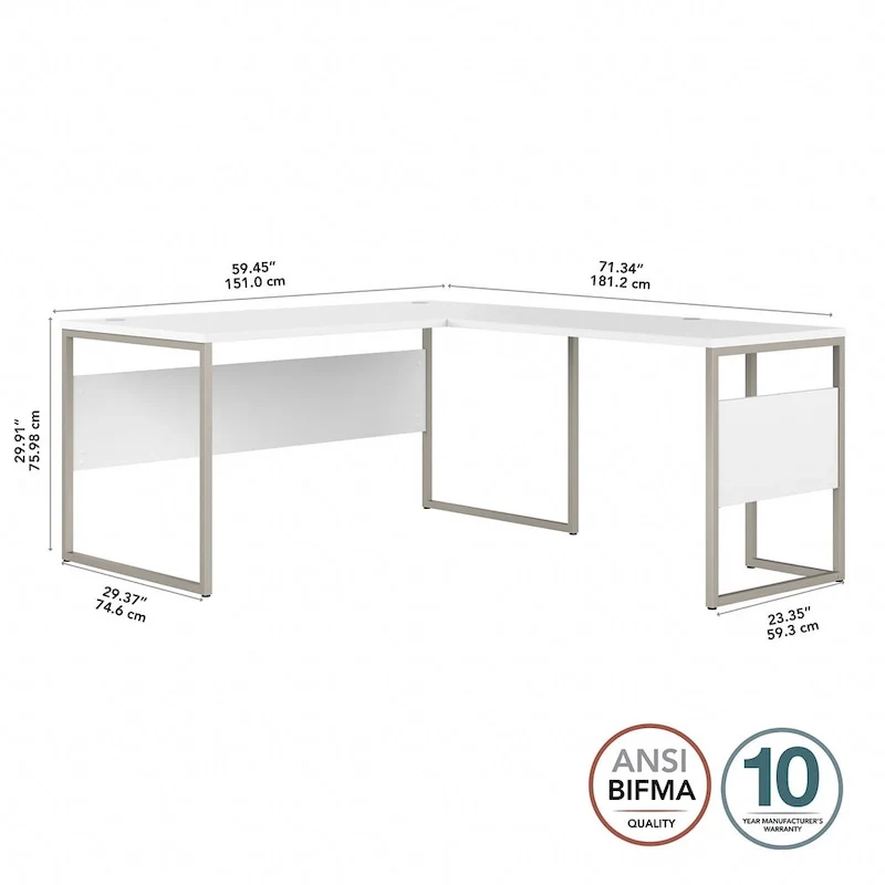 Hybrid 60W x 30D L Shaped Table Desk by Bush Business Furniture