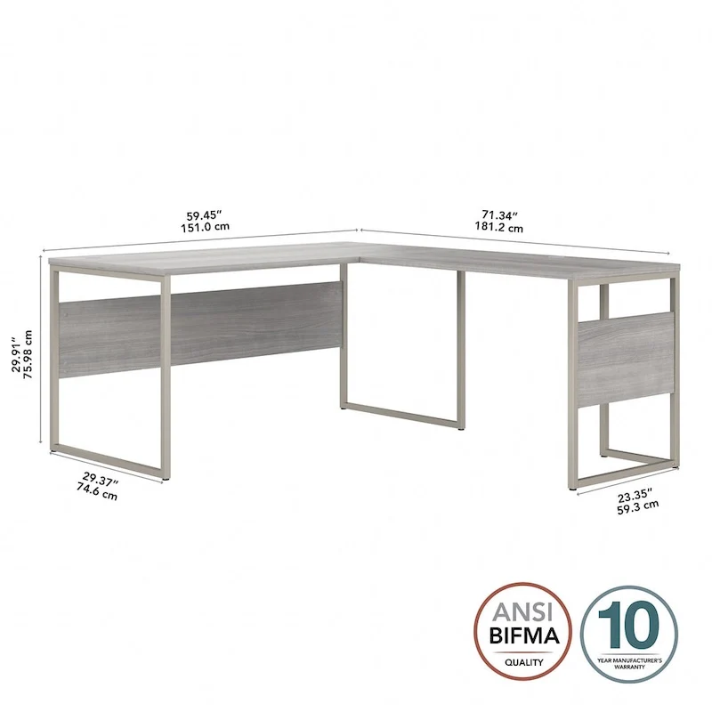 Hybrid 60W x 30D L Shaped Table Desk by Bush Business Furniture