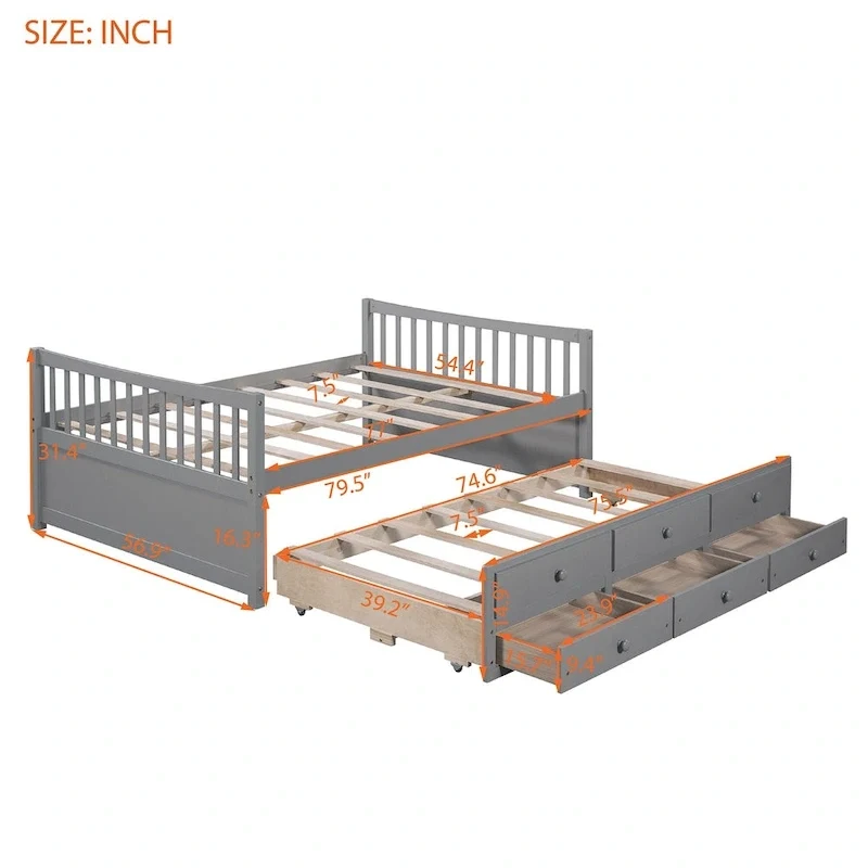 Full size Daybed with Twin size Trundle