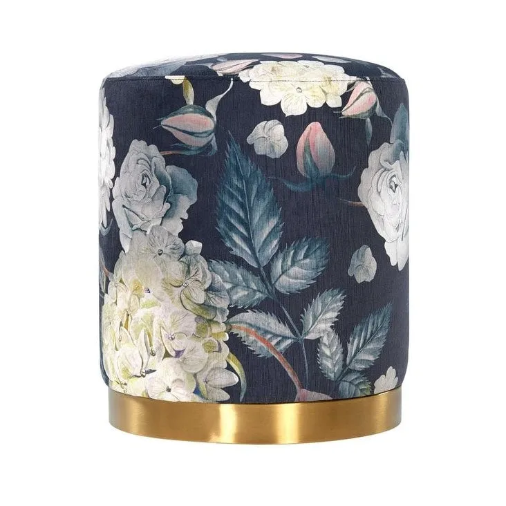 Opal Floral Velvet Ottoman