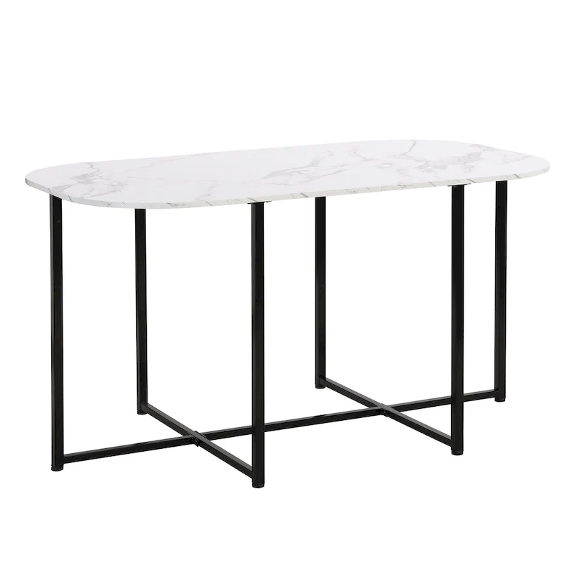 7-Piece Iron Dining Table Set with Table and Six Chairs