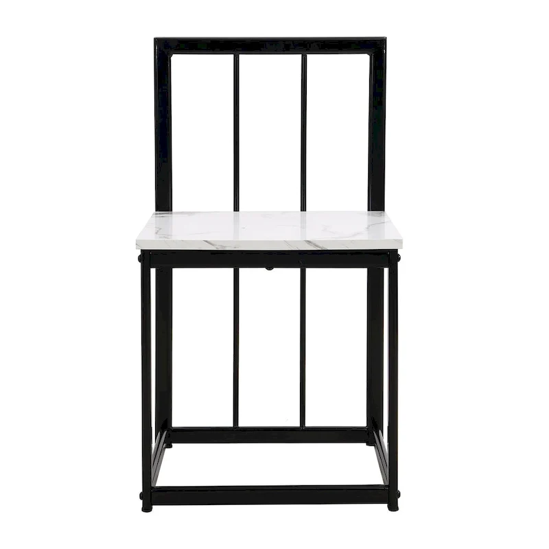 7-Piece Iron Dining Table Set with Table and Six Chairs