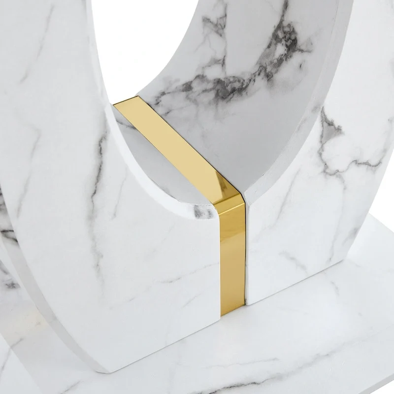 23.6 Modern Square Coffee Table with Gold Plated Decorative Strips for Living Room