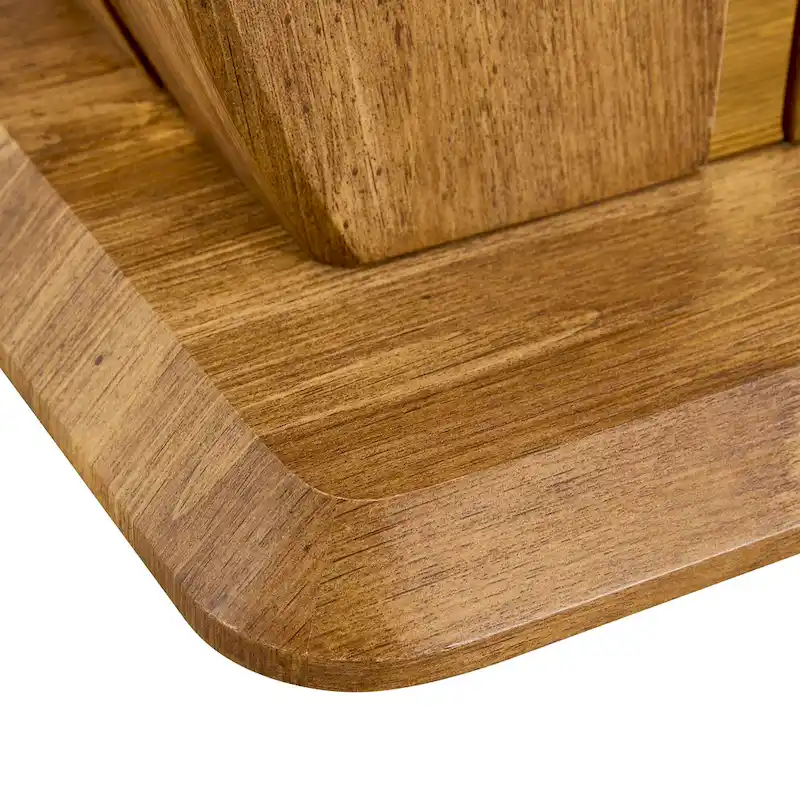 23.6 Modern Square Coffee Table with Gold Plated Decorative Strips for Living Room
