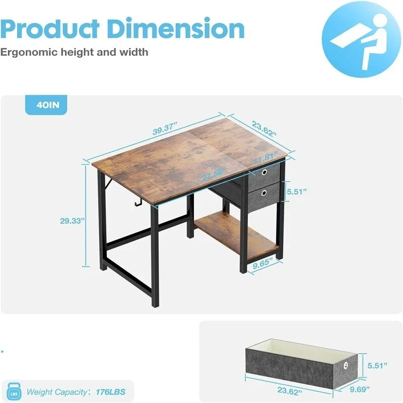 Computer Desk with Drawers