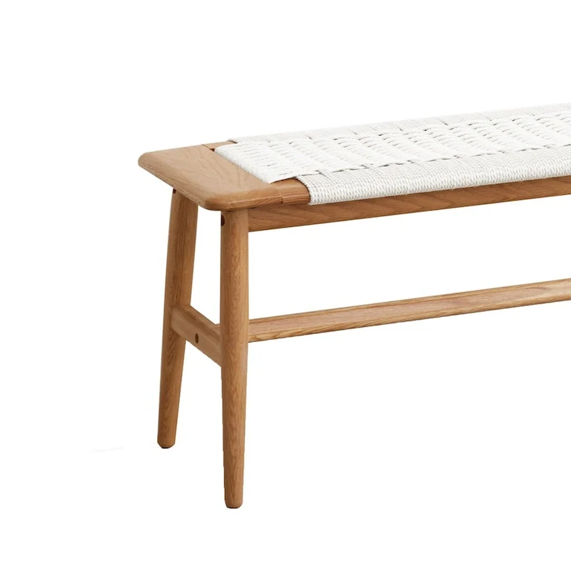 Design Natural Oak Wood Bench Bed Bench for living Room, Bedroom, Bathroom
