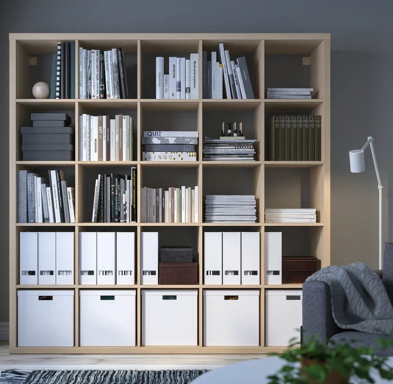KALLAX Shelving unit, white stained oak effect, 182x182 cm
