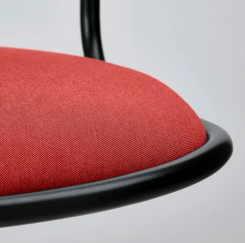 ÖRFJÄLL Chair frame, swivel, black / ÖRFJÄLL Seat shell, black-Vissle red