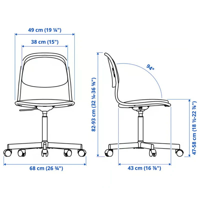 ÖRFJÄLL Chair frame, swivel, black / ÖRFJÄLL Seat shell, black-Vissle red