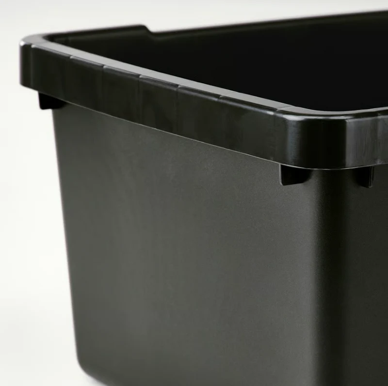 UPPSNOFSAD Storage box, black, 25x17x12 cm/3.5 l / UPPSNOFSAD Lid, black, 25x17 cm