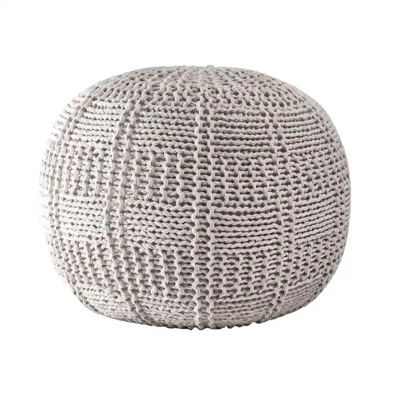 Nuloom Casual Knitted Cotton Basketweave Pouf