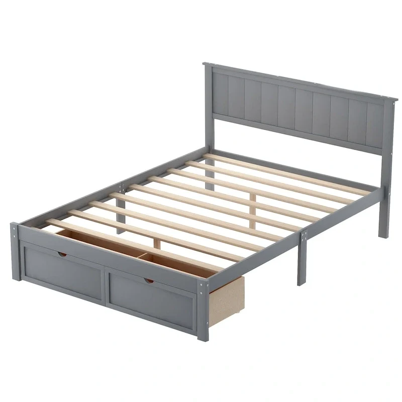 Modern Platform Bed with Under-bed Drawer