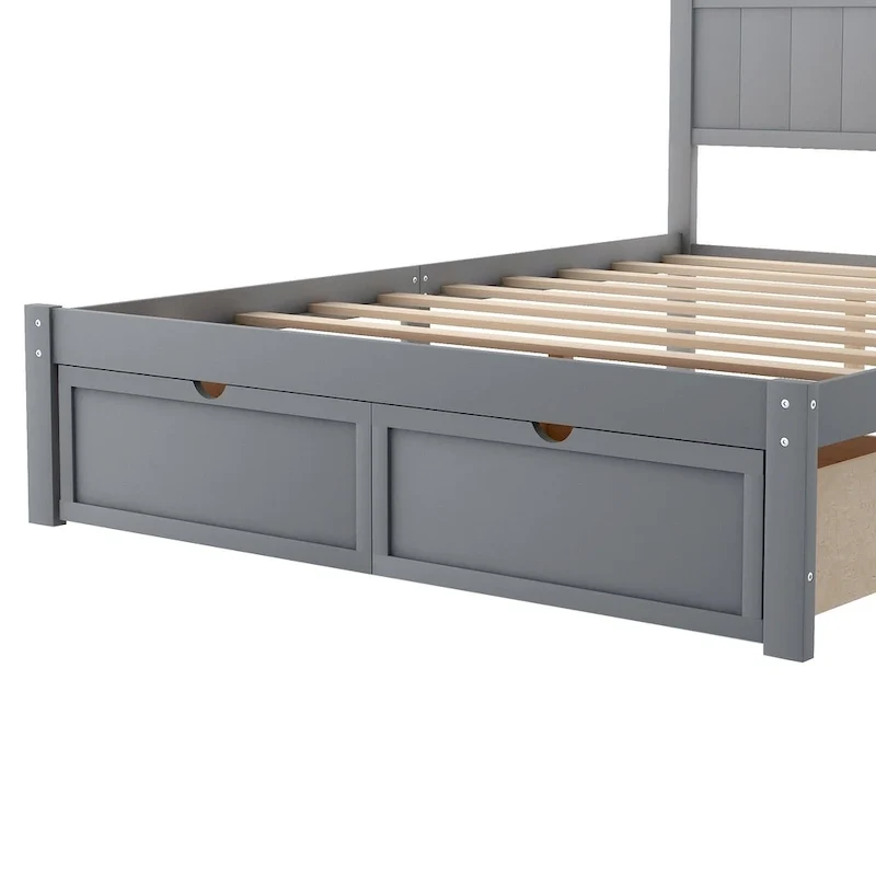 Modern Platform Bed with Under-bed Drawer