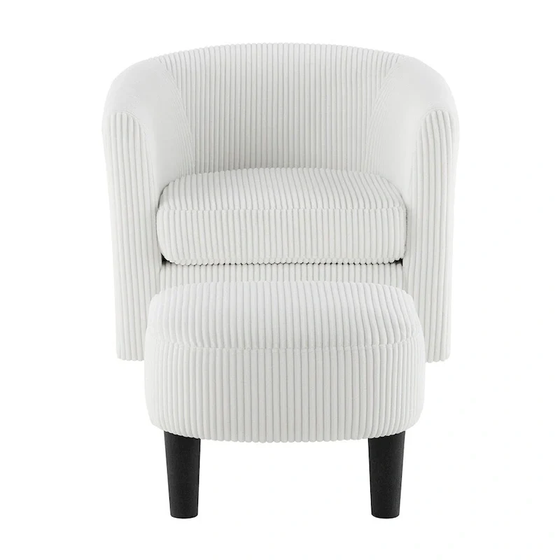 Swivel Accent Single Sofa Chair with Ottoman