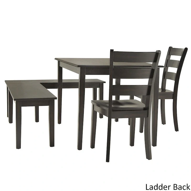 Wilmington II Rectangular Antique Black Breakfast Nook Set by iNSPIRE Q Classic