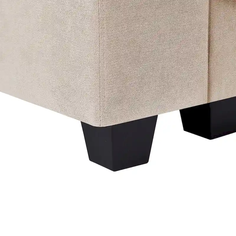 U_Style Modern Large L-Shape Feather Filled Sectional Sofa, Convertible Sofa Couch with Reversible Chaise for Living Room