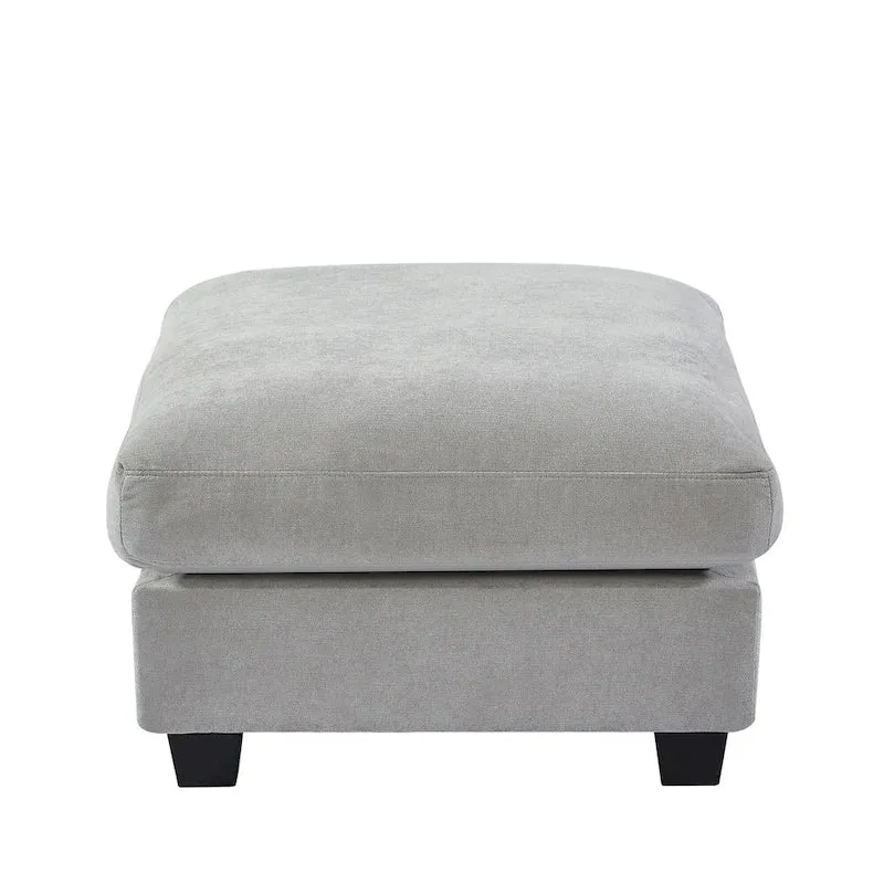 U_Style Modern Large L-Shape Feather Filled Sectional Sofa, Convertible Sofa Couch with Reversible Chaise for Living Room