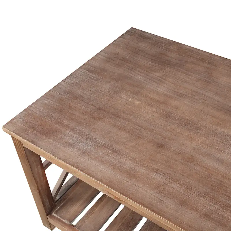 GDFStudio - Nathaniel Rustic Wood Coffee Table with Spacious Storage - 47.24 W x 23.62 D x 19.68 H