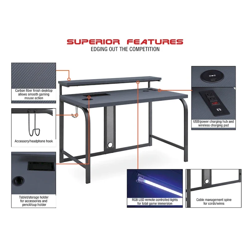 Reload 48-inch Contemporary Gaming Desk