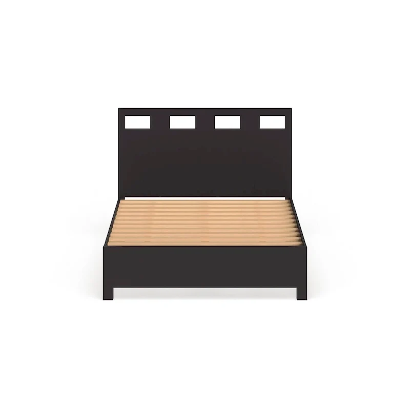 Rectangular Cutout Platform Storage Bed in Espresso