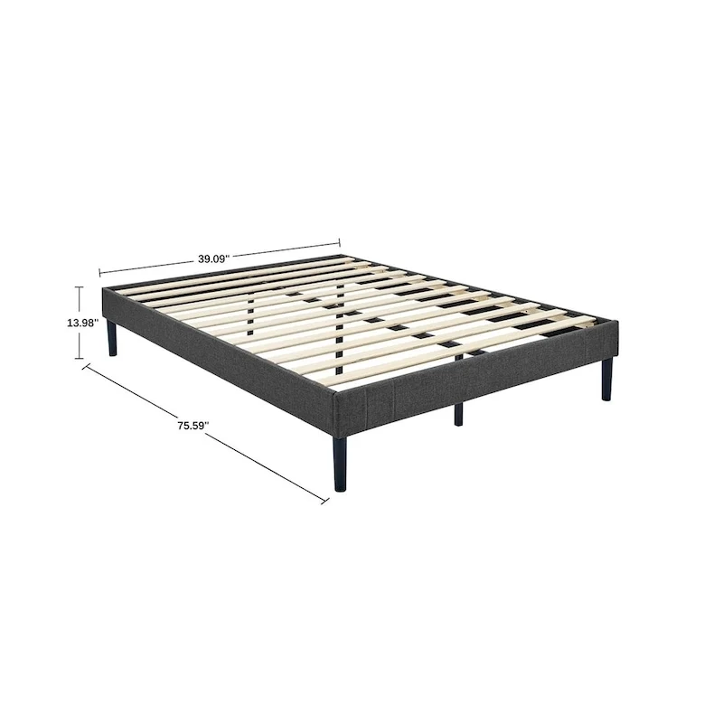 MUSEHOMEINC Tufted Upholstered Platform Bed Frame