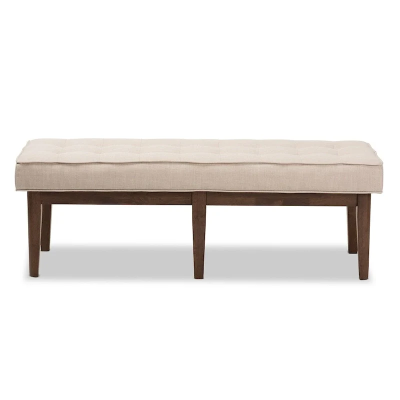 Mid-Century Fabric Button-Tufted Bench by Baxton Studio