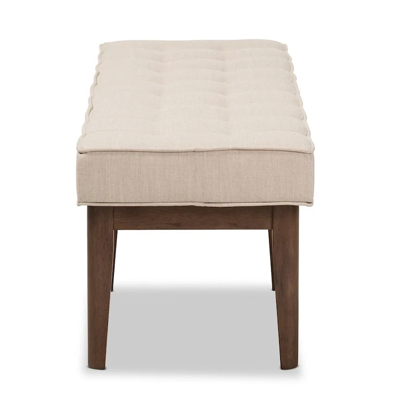 Mid-Century Fabric Button-Tufted Bench by Baxton Studio