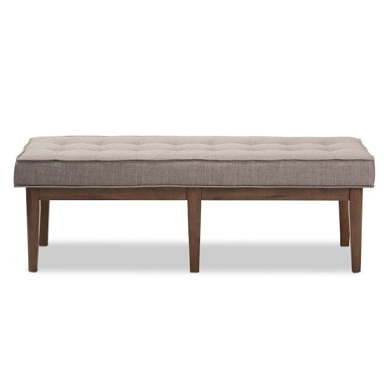 Mid-Century Fabric Button-Tufted Bench by Baxton Studio