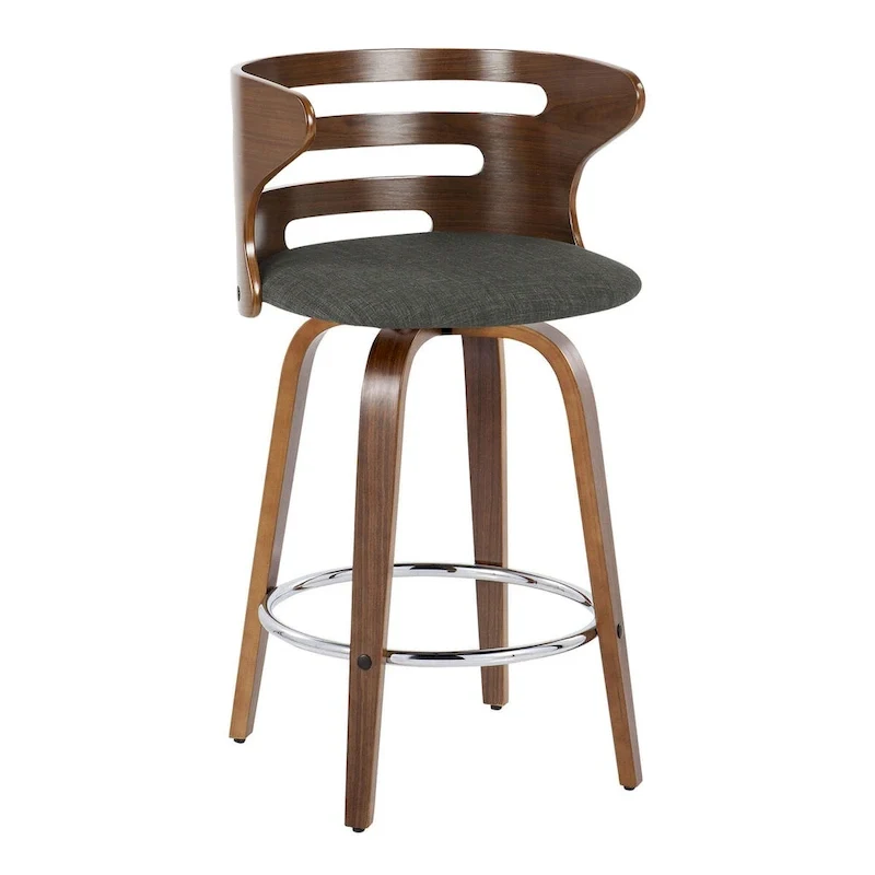 Carson Carrington Cranagh 26 Fixed-Height Counter Stool with Bent Wood Legs (Set of 2)