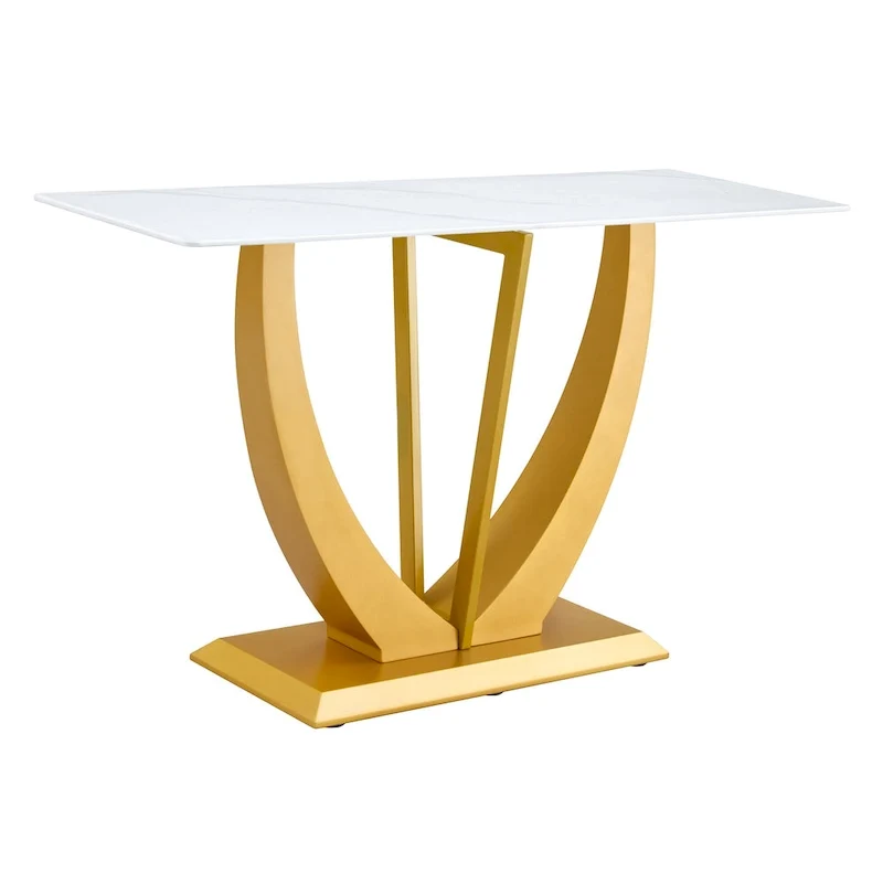 Modern and simple rectangular glass console table