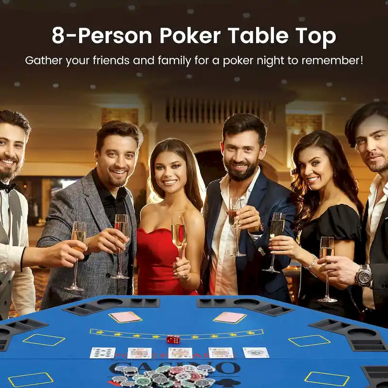 Costway 48 Poker Table Top - 8 Player Foldable Texas Holdem Poker - See Details