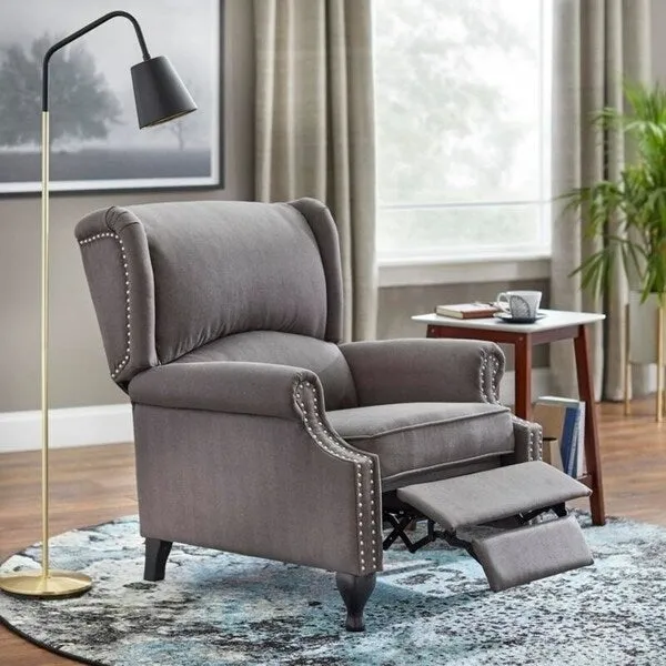 Simple Living Upholstered Wing Recliner