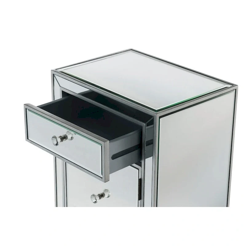 Reflexion Collection Rosa 18-inch Wide Mirrored 1-drawer Nightstand