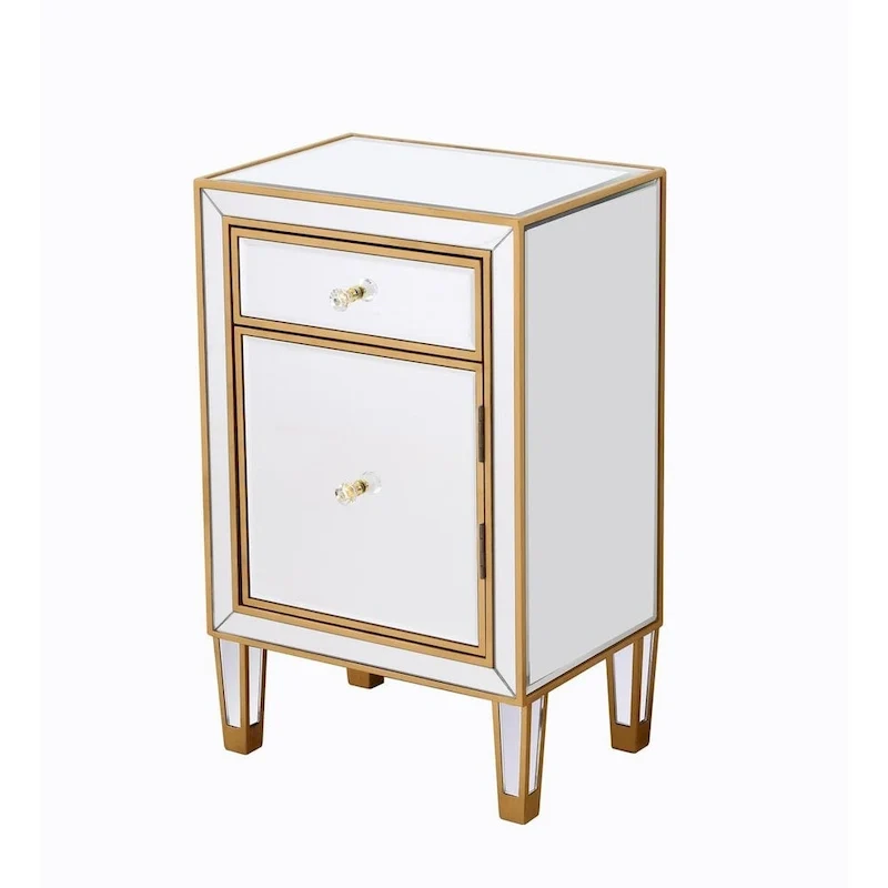 Reflexion Collection Rosa 18-inch Wide Mirrored 1-drawer Nightstand