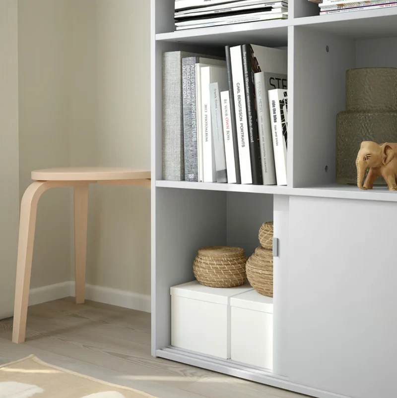 SPIKSMED Open shelf unit, light gray,77x96x32 cm